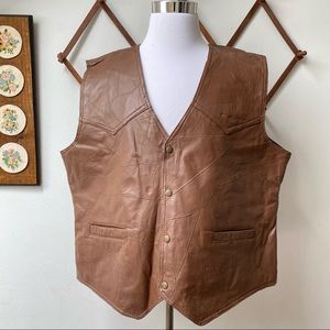 Vintage Duke Haband Patchwork Leather Vest